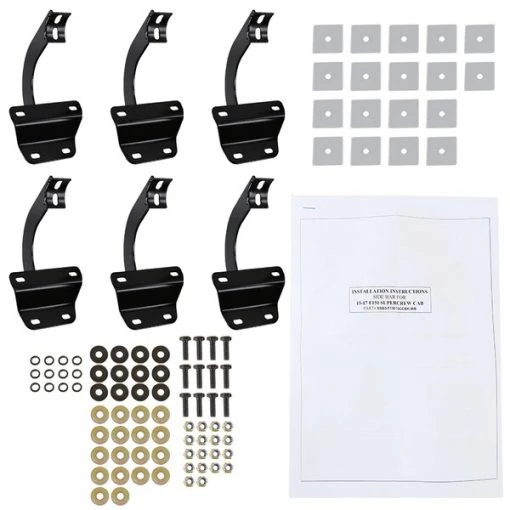 15-18 Ford F150 3 Inches Round Side Step Bar – Black – Supercrew