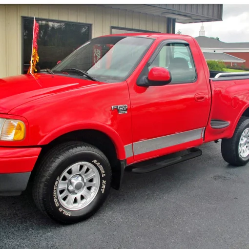 97-04 Ford F150/F250 3 Inches Round Side Step Bar, SSB3-F15099RCBK-WB
