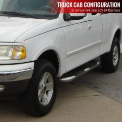 97-03 Ford F150 3 Inch Round Stainless Finish Side Step Bars