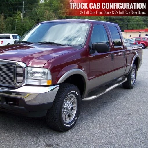 99-12 Ford F250 3in. Rd StnlessFnsh SideStepBars, SSB3-F25099CCS2-WB