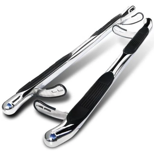 Spec-D Tuning 01-07 Toyota Highlander 3 Inch Round Stainless Finish Side Step Bars 1 01-07 Toyota Highlander 3 Inch Round Stainless Finish Side Step Bars