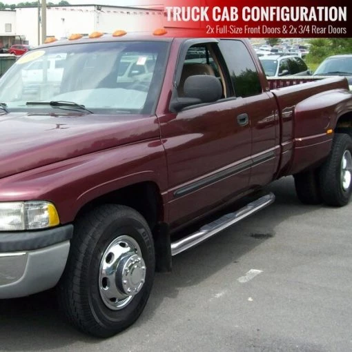 98-01 Dodge Ram 3 Inches Round Side Step Bar Chrome – Quad Cab