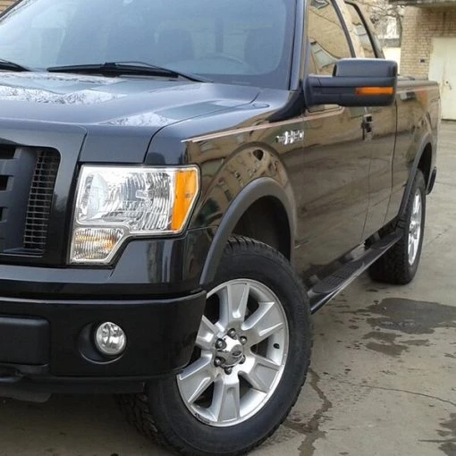 09-14 Ford F150 4 Inch Oval Black Side Step Bars – Super Cab