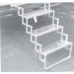 3-Step Aluminum RV Scissor Steps with 24" to 30" Rise