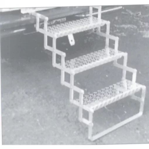 3-Step Aluminum RV Scissor Steps with 24" to 30" Rise