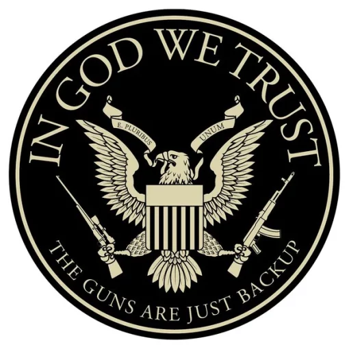 6×8 In God We Trust Guns Backup