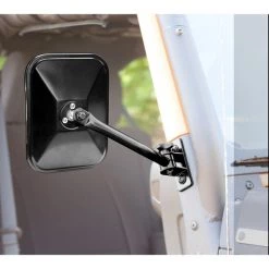 Rugged Ridge 97-17 WRANGLER TJ JK QUICK RELEASE MIRRORS-PAIR-BLACK-RECTANGULAR