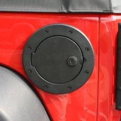 FUEL COVER BLACK ALUMINUM, 07-16 WRANGLER LOCKING