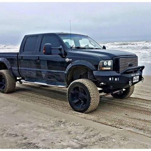 05-07 F250/F350 SUPER DUTY PRE-RUNNER WINCH BUMPER, SATIN BLACK, SQUAR