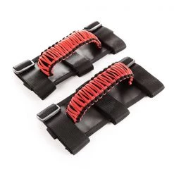 Rugged Ridge PARACORD GRAB HANDLES, RED/BLACK, PAIR