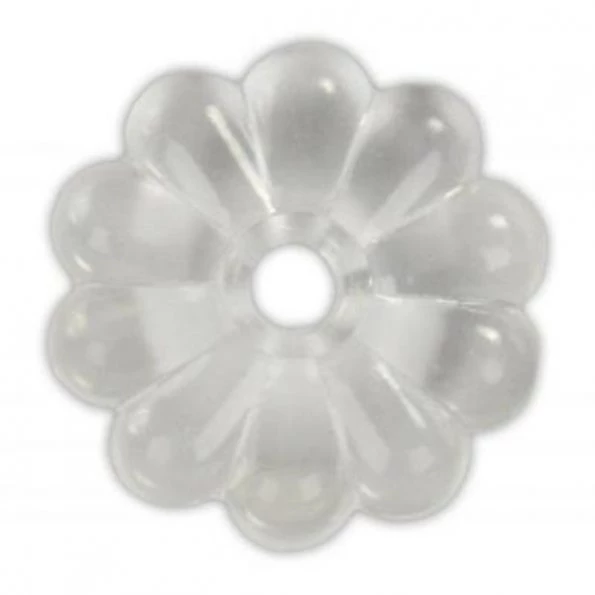 PLASTIC ROSETTES, CLEAR