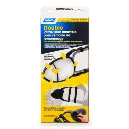 TOWING MIRROR, CLAMP-ON, DOUBLE MIRROR (ENG/FR)