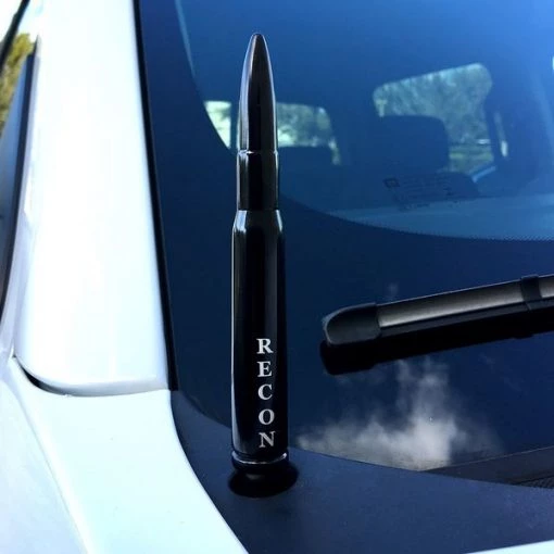 .50 CAL BULLET SHAPED EXTENDED RANGE ALUMINUM 8IN SHORTY ANTENNA BLACK