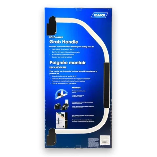 GRAB HANDLE, FOLD-AWAY, BLACK, BILINGUAL