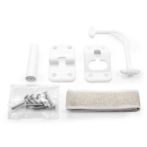 DOOR HOLDER KIT, 90 DEGREE WHITE W/DOOR BUMPER