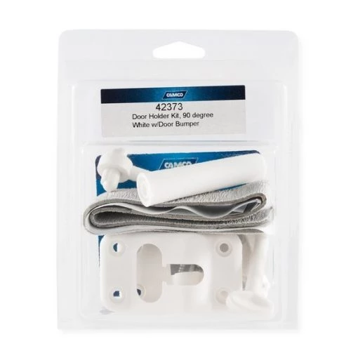 DOOR HOLDER KIT, 90 DEGREE WHITE W/DOOR BUMPER