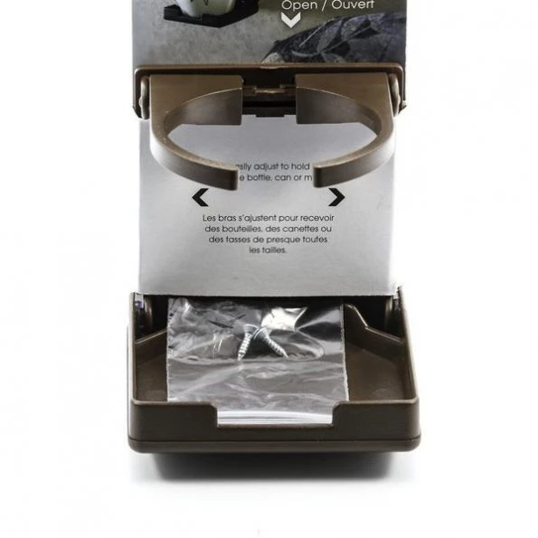 ADJUSTABLE DRINK HOLDER, BROWN