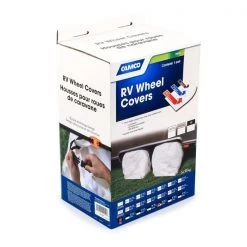 Camco COVER, WHEEL&TIRE PROTECTORS 33-35IN, BLACK VINYL, SET OF 2