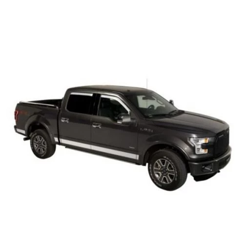 15-C F150 SUPER CAB 4PC ELEMENT CHROME WINDOW VISORS(IN CHANNEL/TAPE O