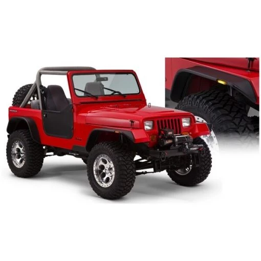 Bushwacker 87-95 JEEP WRANGLER YJ FLAT STYLE FENDER FLARES 1 87-95 JEEP WRANGLER YJ FLAT STYLE FENDER FLARES