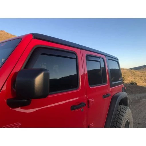 Egr 18-C WRANGLER JL UNLIMITED IN-CHANNEL WINDOW VISORS FRONT & REAR SET M 1 18-C WRANGLER JL UNLIMITED IN-CHANNEL WINDOW VISORS FRONT & REAR SET M