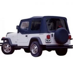 Rampage 92-95 WRANGLER TINTED WINDOWS BLACK DENIM COMPLETE REPL SOFT TOP KIT W