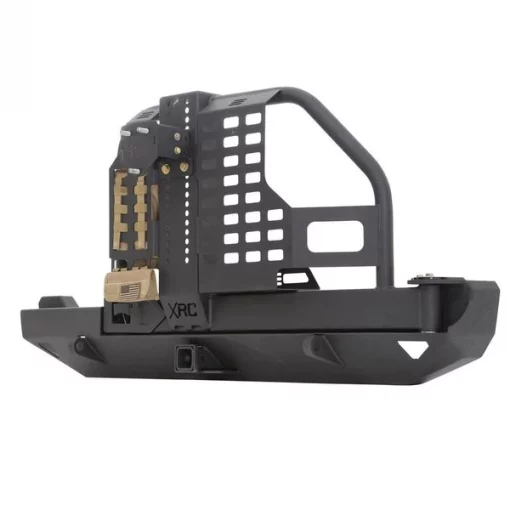 84-01 CHEROKEE (XJ) 2/4 DOOR XRC REAR BUMPER W/HITCH & TIRE CARRIER – BLACK TEXTURED