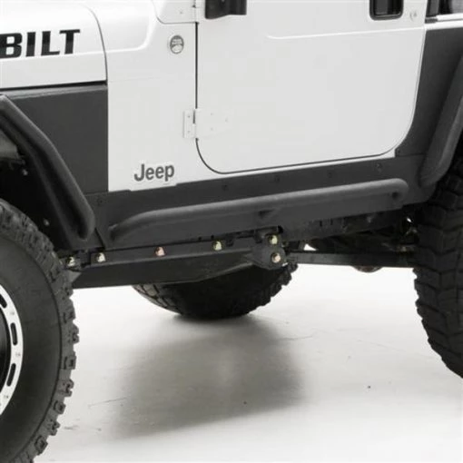 07-18 WRANGLER JK 4 DOOR XRC ROCKER GUARDS W/ STEP – BLACK TEXTURED