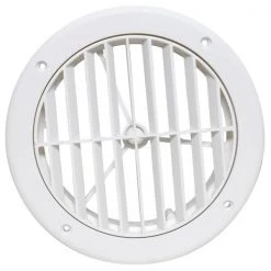 Valterra A/C VENT LOUVERED 5IN PLASTIC, WHITE, CARDED