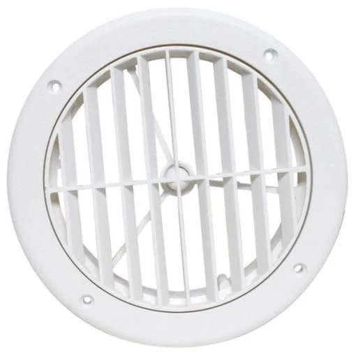A/C VENT LOUVERED 5IN PLASTIC, WHITE, CARDED