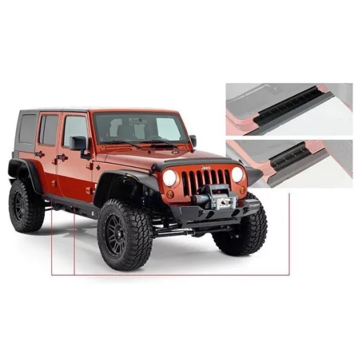 18-C WRANGLER JL UNLIMITED ROCKER PANEL & SILL PLATE COVER 4 DR BLACK