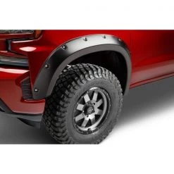 19-C SILVERADO 1500 BLACK POCKET STYLE FENDER FLARES 4 PC