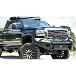 20-C SIERRA 2500/3500 BLACK STEEL ELITE FRONT BUMPER W/ FULL GRILL GUA