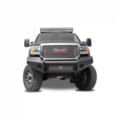 20-C SIERRA 2500/3500 BLACK STEEL ELITE FRONT BUMPER W/ FULL GRILL GUA