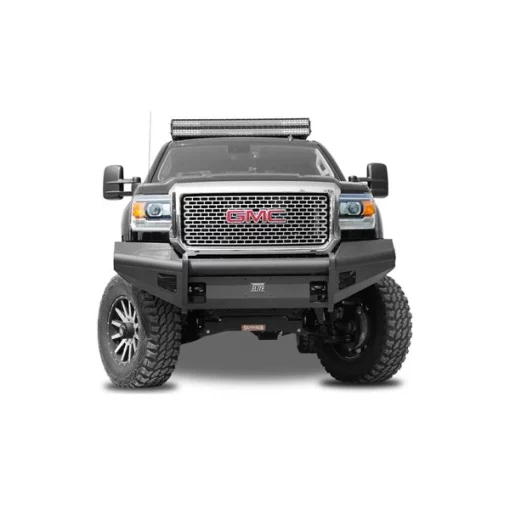 20-C SIERRA 2500/3500 BLACK STEEL ELITE FRONT BUMPER W/ FULL GRILL GUA