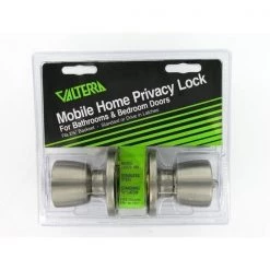 Valterra DOOR LOCK, BATHROOM/BEDROOM PRIVACY, KNOB X KNOB, SS, CLAM SHELL