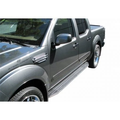05-18 NISSAN FRONTIER CREW CAB STX100 RUNNING BOARDS ALUMINUM BLACK/ST