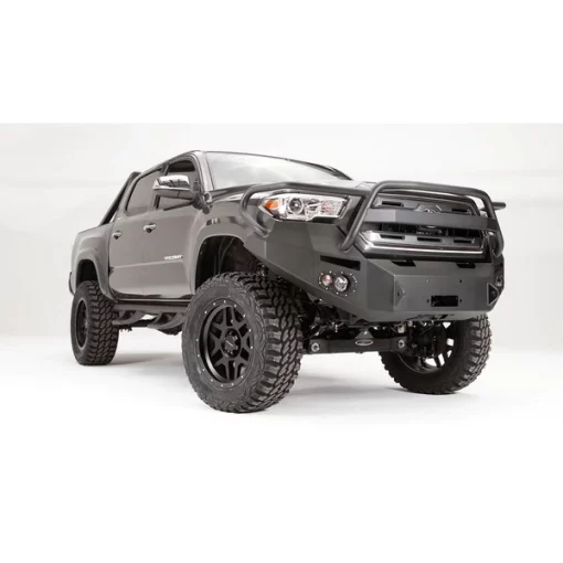 16-C TACOMA WINCH BUMPER W/ GRILL GUARD MATTE BLACK
