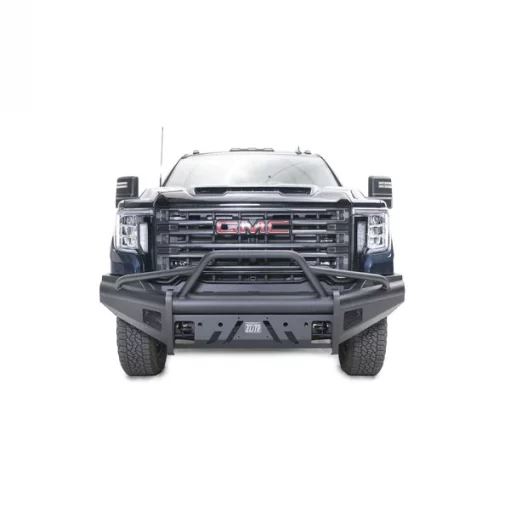 20-C SIERRA 2500/3500 BLACK STEEL ELITE FRONT BUMPER W/ FULL GRILL GUA