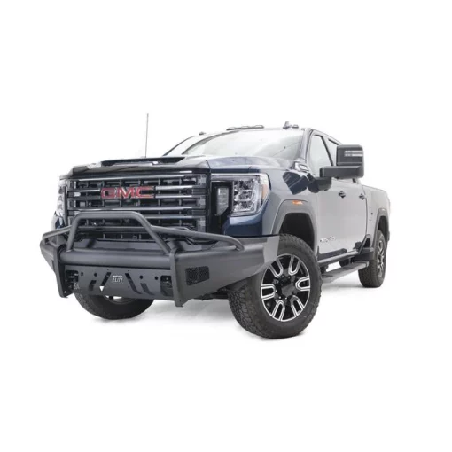 20-C SIERRA 2500/3500 BLACK STEEL ELITE FRONT BUMPER W/ FULL GRILL GUA