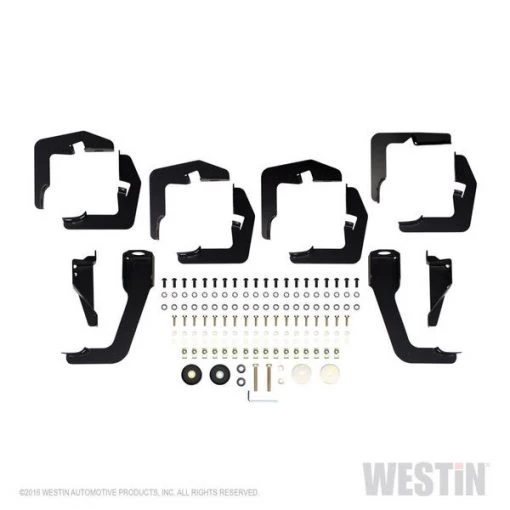 17-17 F250/350 SUPERCAB (6.75FT BED) BLACK PRO TRAXX 5 WTW OVAL NERF STEP BARS