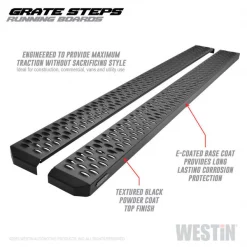 Westin Automotive TEXTURED BLACK RUNNING BOARDS 79 INCHES TEXTURED BLACK GRATE STEPS RUNNING BOARD (BRKT SOLD SEP) 6 TEXTURED BLACK RUNNING BOARDS 79 INCHES TEXTURED BLACK GRATE STEPS RUNNING BOARD (BRKT SOLD SEP)
