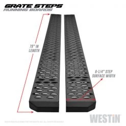 Westin Automotive TEXTURED BLACK RUNNING BOARDS 79 INCHES TEXTURED BLACK GRATE STEPS RUNNING BOARD (BRKT SOLD SEP) 9 TEXTURED BLACK RUNNING BOARDS 79 INCHES TEXTURED BLACK GRATE STEPS RUNNING BOARD (BRKT SOLD SEP)