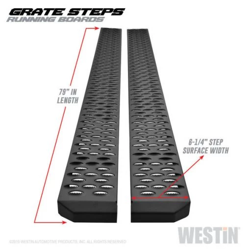 TEXTURED BLACK RUNNING BOARDS 79 INCHES TEXTURED BLACK GRATE STEPS RUNNING BOARD (BRKT SOLD SEP)