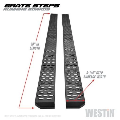 TEXTURED BLACK RUNNING BOARDS 90 INCHES TEXTURED BLACK GRATE STEPS RUNNING BOARD (BRKT SOLD SEP)