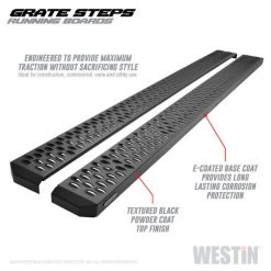 Westin Automotive TEXTURED BLACK RUNNING BOARDS 83 INCHES TEXTURED BLACK GRATE STEPS RUNNING BOARD (BRKT SOLD SEP) 10 TEXTURED BLACK RUNNING BOARDS 83 INCHES TEXTURED BLACK GRATE STEPS RUNNING BOARD (BRKT SOLD SEP)