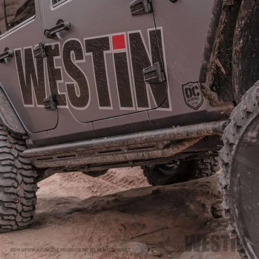 07-17 WRANGLER UNLIMITED TEXTURED BLACK TRIPLE TUBE ROCK RAILS