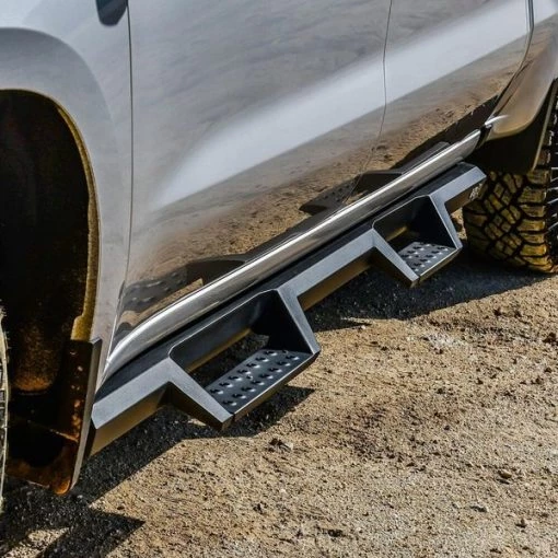 19-C SILVERADO/SIERRA 1500/20-C SILVERADO/SIERRA 2500/3500 CREW CAB TXT BLACK HDX DROP NERF BARS