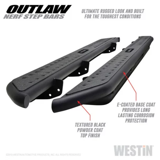 19-C RAM 1500 CREW CAB(EXCL. 19-C RAM 1500 CLASSIC)TEXTURED BLACK OUTLAW NERF STEP BARS