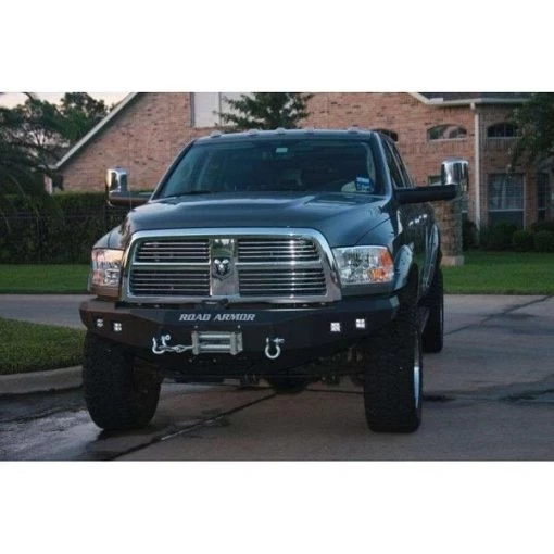 10-14 DODGE RAM HD FRONT STEALTH WINCH BUMPER-SQUARE LIGHT HOLES FOR R